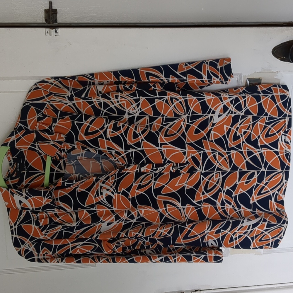 Orange & dark navy Alfani blouse